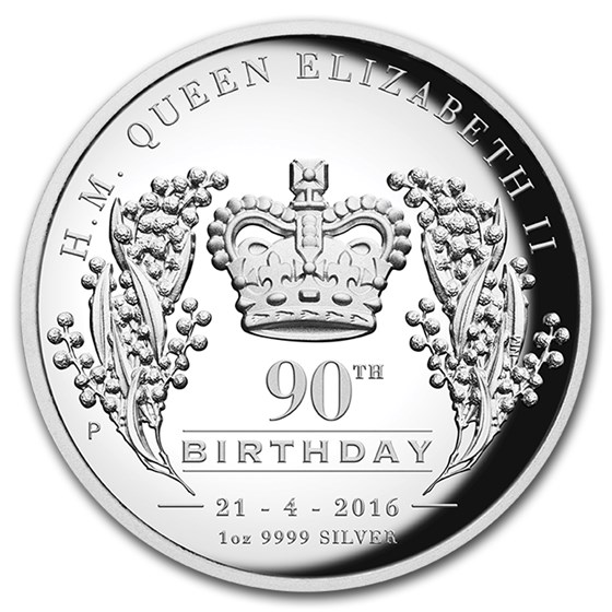 2016 Australia 1 oz Silver High Relief Queen's 90th Birthday 2016 Australia 1 oz Silver High Relief Queen's 90th Birthday